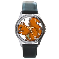 Squirrel Animal Pet Round Metal Watch by Sapixe