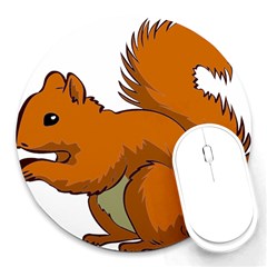 Squirrel Animal Pet Round Mousepads by Sapixe