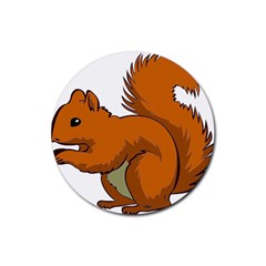 Squirrel Animal Pet Rubber Coaster (round)  by Sapixe