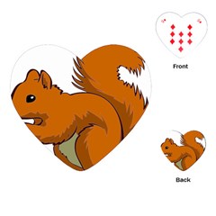 Squirrel Animal Pet Playing Cards (heart)  by Sapixe