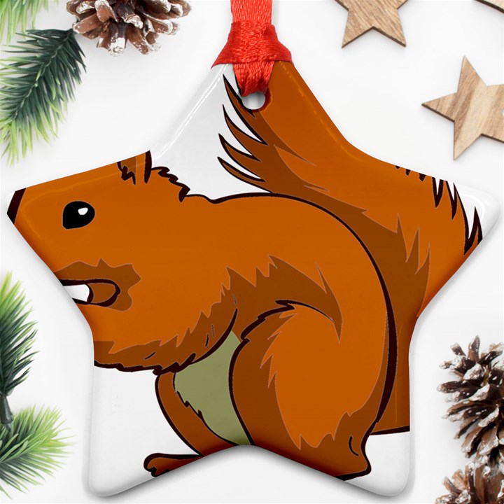 Squirrel Animal Pet Star Ornament (Two Sides)