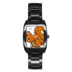 Squirrel Animal Pet Stainless Steel Barrel Watch by Sapixe