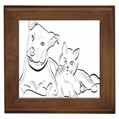 Dog Cat Pet Silhouette Animal Framed Tiles by Sapixe