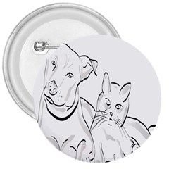 Dog Cat Pet Silhouette Animal 3  Buttons by Sapixe