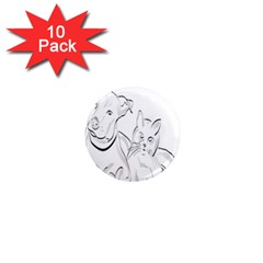 Dog Cat Pet Silhouette Animal 1  Mini Magnet (10 Pack)  by Sapixe