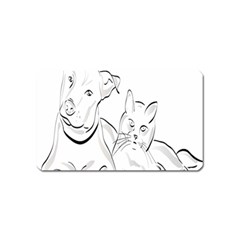 Dog Cat Pet Silhouette Animal Magnet (name Card) by Sapixe