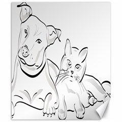 Dog Cat Pet Silhouette Animal Canvas 8  X 10  by Sapixe