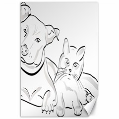 Dog Cat Pet Silhouette Animal Canvas 20  X 30   by Sapixe