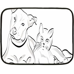 Dog Cat Pet Silhouette Animal Double Sided Fleece Blanket (mini) 