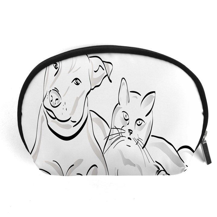 Dog Cat Pet Silhouette Animal Accessory Pouches (Large) 