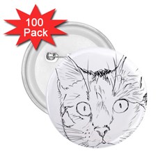 Cat Feline Animal Pet 2 25  Buttons (100 Pack)  by Sapixe