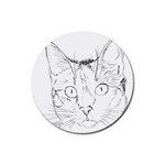 Cat Feline Animal Pet Rubber Round Coaster (4 pack)  Front