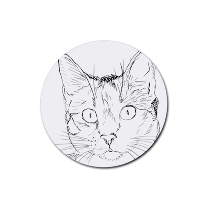 Cat Feline Animal Pet Rubber Round Coaster (4 pack) 