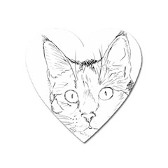 Cat Feline Animal Pet Heart Magnet by Sapixe