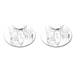 Cat Feline Animal Pet Cufflinks (Oval) Front(Pair)