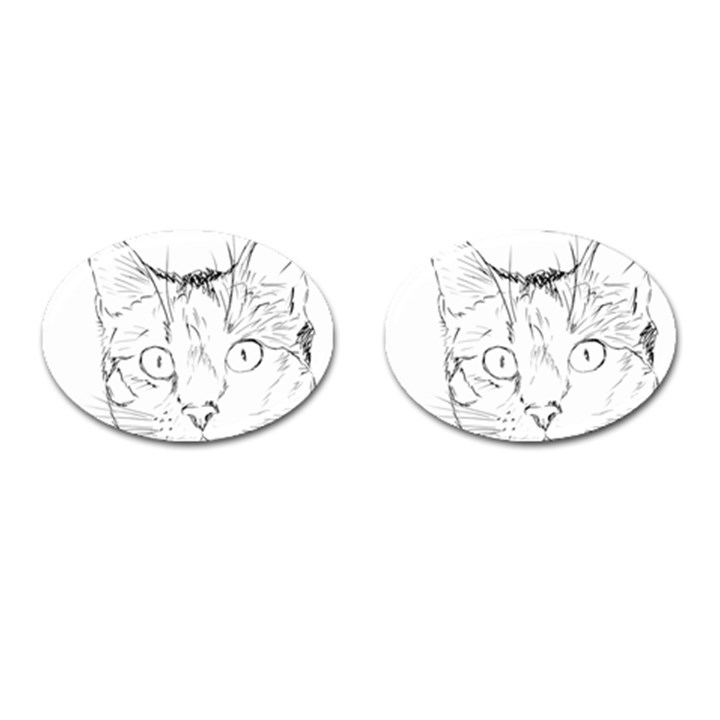 Cat Feline Animal Pet Cufflinks (Oval)