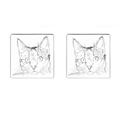 Cat Feline Animal Pet Cufflinks (square) by Sapixe