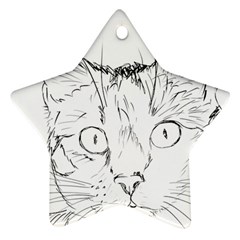 Cat Feline Animal Pet Star Ornament (two Sides) by Sapixe