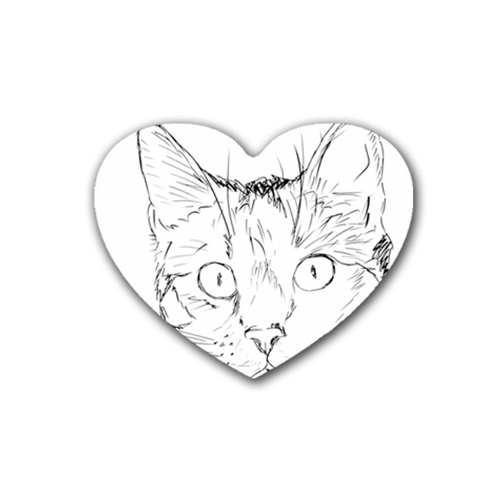 Cat Feline Animal Pet Heart Coaster (4 pack) 