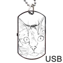 Cat Feline Animal Pet Dog Tag Usb Flash (one Side) by Sapixe