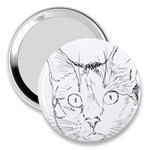 Cat Feline Animal Pet 3  Handbag Mirrors Front