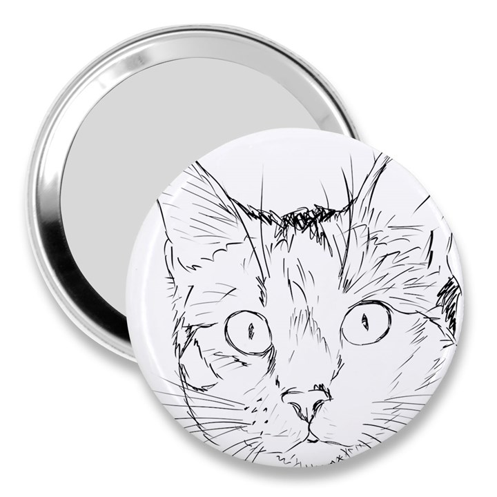 Cat Feline Animal Pet 3  Handbag Mirrors