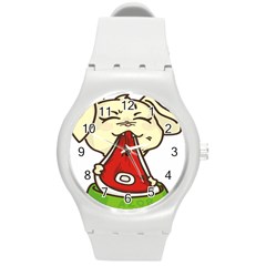 Doggy Dog Puppy Animal Pet Figure Round Plastic Sport Watch (m) by Sapixe