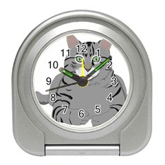 Cat Kitty Gray Tiger Tabby Pet Travel Alarm Clocks