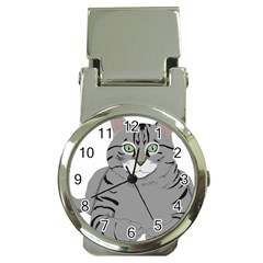 Cat Kitty Gray Tiger Tabby Pet Money Clip Watches