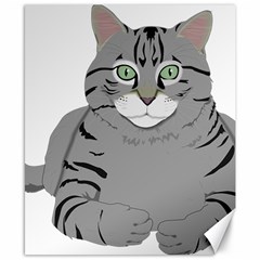 Cat Kitty Gray Tiger Tabby Pet Canvas 8  X 10  by Sapixe