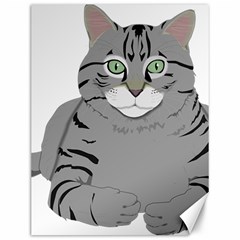 Cat Kitty Gray Tiger Tabby Pet Canvas 12  X 16   by Sapixe