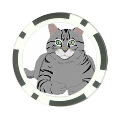 Cat Kitty Gray Tiger Tabby Pet Poker Chip Card Guard by Sapixe