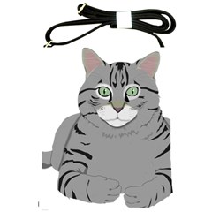 Cat Kitty Gray Tiger Tabby Pet Shoulder Sling Bags by Sapixe