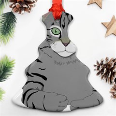 Cat Kitty Gray Tiger Tabby Pet Christmas Tree Ornament (two Sides)