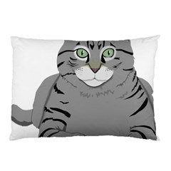 Cat Kitty Gray Tiger Tabby Pet Pillow Case (two Sides) by Sapixe