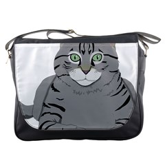 Cat Kitty Gray Tiger Tabby Pet Messenger Bags by Sapixe