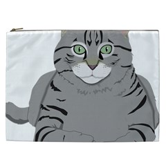 Cat Kitty Gray Tiger Tabby Pet Cosmetic Bag (xxl)  by Sapixe