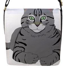 Cat Kitty Gray Tiger Tabby Pet Flap Messenger Bag (s) by Sapixe