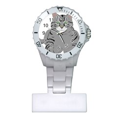 Cat Kitty Gray Tiger Tabby Pet Plastic Nurses Watch by Sapixe