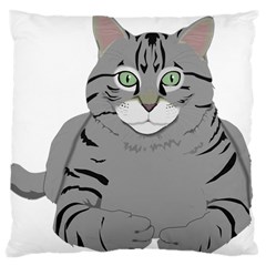 Cat Kitty Gray Tiger Tabby Pet Standard Flano Cushion Case (two Sides) by Sapixe