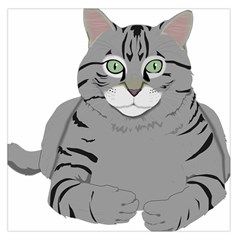 Cat Kitty Gray Tiger Tabby Pet Large Satin Scarf (square) by Sapixe