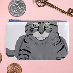 Cat Kitty Gray Tiger Tabby Pet Large Coin Purse by Sapixe