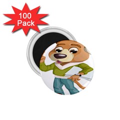 Dog Pet Dressed Point Papers 1 75  Magnets (100 Pack)  by Sapixe