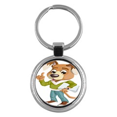 Dog Pet Dressed Point Papers Key Chains (round)  by Sapixe