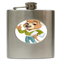 Dog Pet Dressed Point Papers Hip Flask (6 Oz) by Sapixe