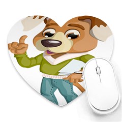 Dog Pet Dressed Point Papers Heart Mousepads by Sapixe