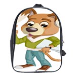 Dog Pet Dressed Point Papers School Bag (Large) Front