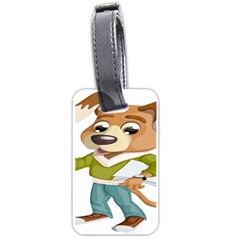 Dog Pet Dressed Point Papers Luggage Tags (one Side)  by Sapixe