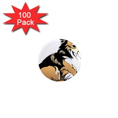 Dog Sitting Pet Collie Animal 1  Mini Magnets (100 Pack)  by Sapixe