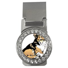 Dog Sitting Pet Collie Animal Money Clips (cz)  by Sapixe